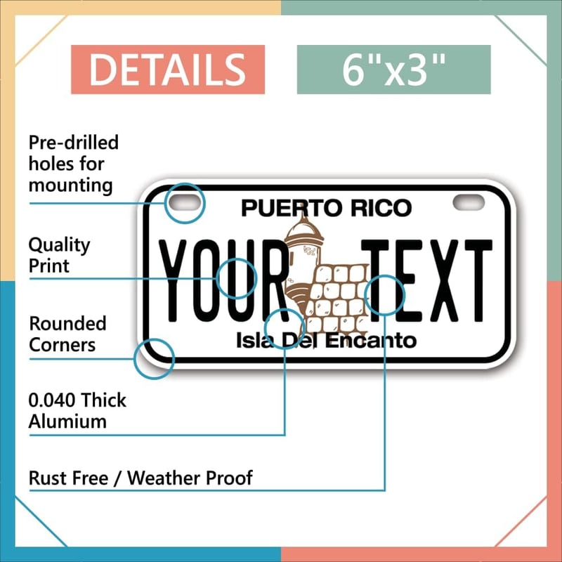 Personalized Mini License Plate - Custom Kids' 6x3 Inch Aluminum