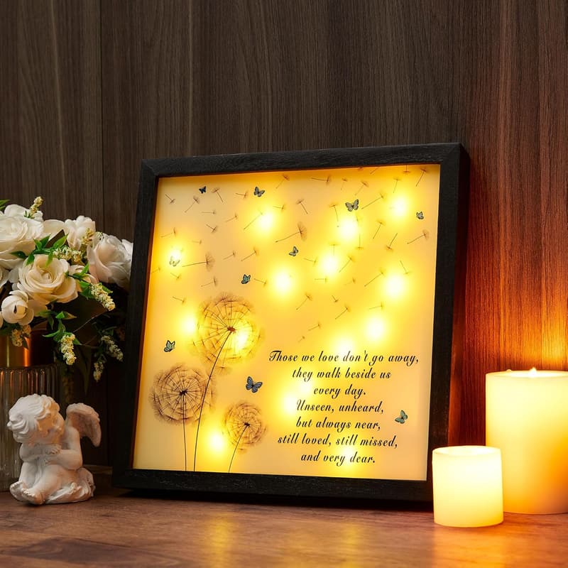 Sympathy Gift LED Memorial Shadow Box (8