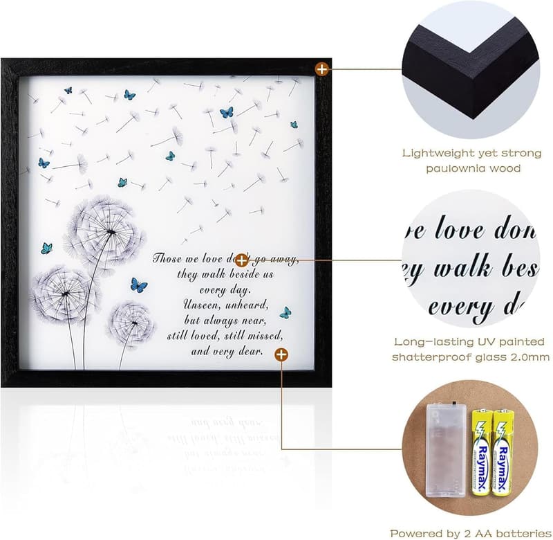 Sympathy Gift LED Memorial Shadow Box (8