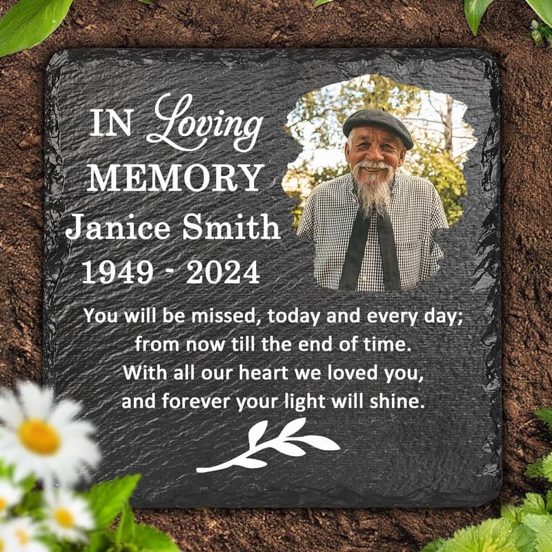 Memorial Photo Stone - Personalized Bereavement Gift