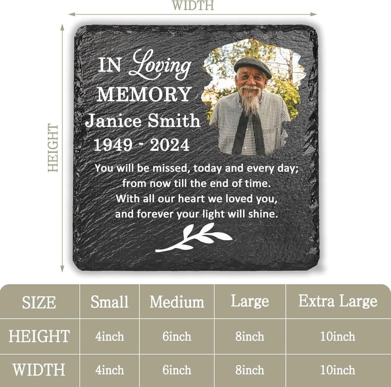 Memorial Photo Stone - Personalized Bereavement Gift