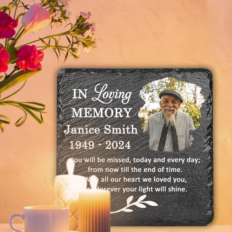 Memorial Photo Stone - Personalized Bereavement Gift