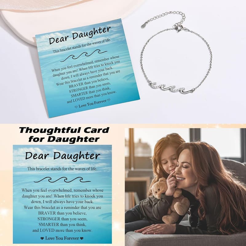 Silver Wave Bracelet for Women - Perfect Gift for Best Friends