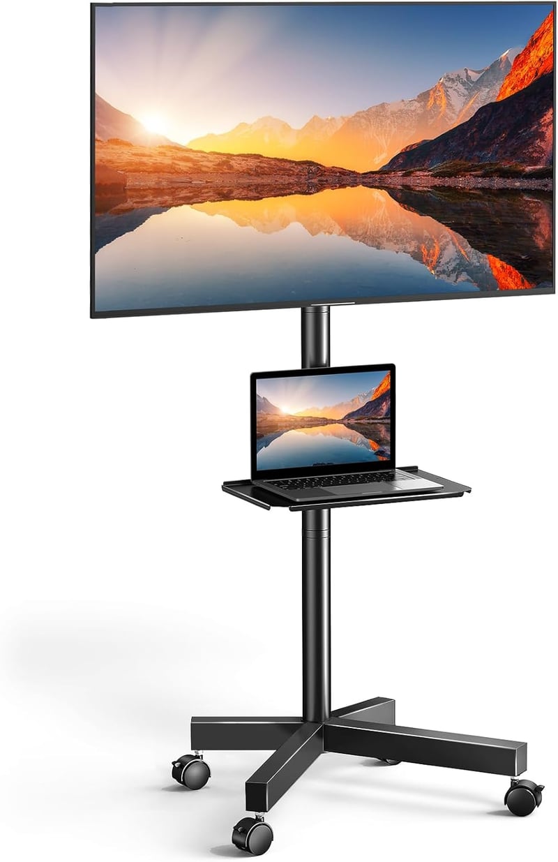 Height-Adjustable Mobile TV Stand for 23-60 Inch Screens