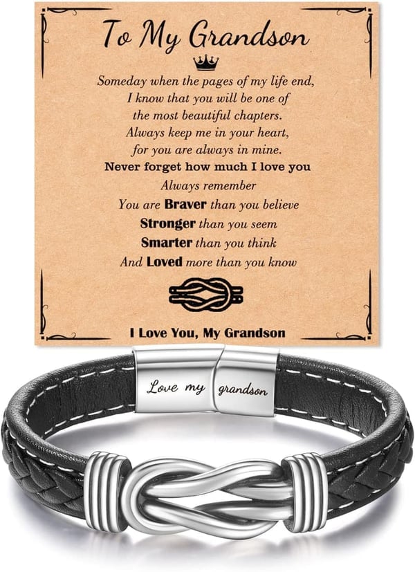 Graduation Gift: Leather Knot Bracelet for Teen Boys