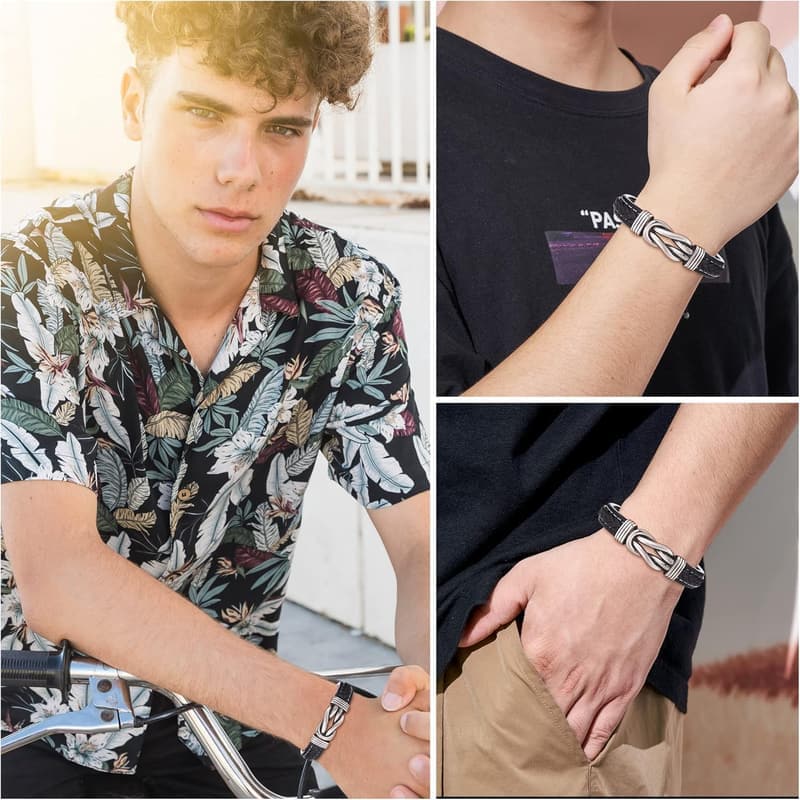 Graduation Gift: Leather Knot Bracelet for Teen Boys