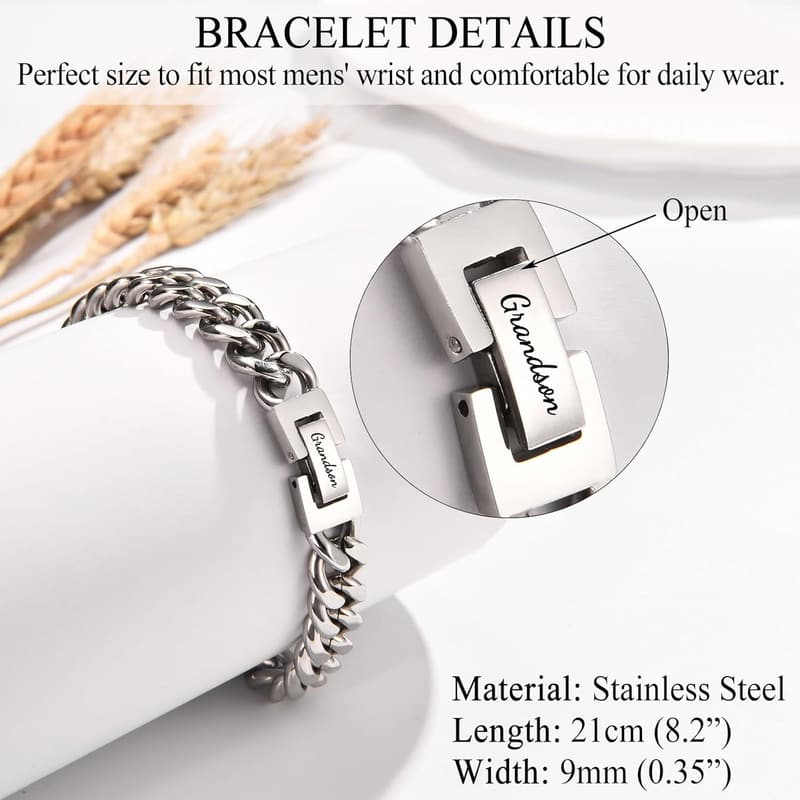 Cuban Bracelet for Men - Graduation, Birthday, Valentine's Gift