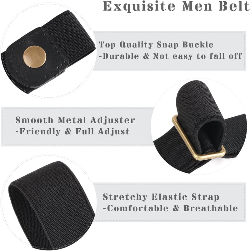 Father's Day Gift: No Buckle Invisible Elastic Stretch Belt for Men/Women