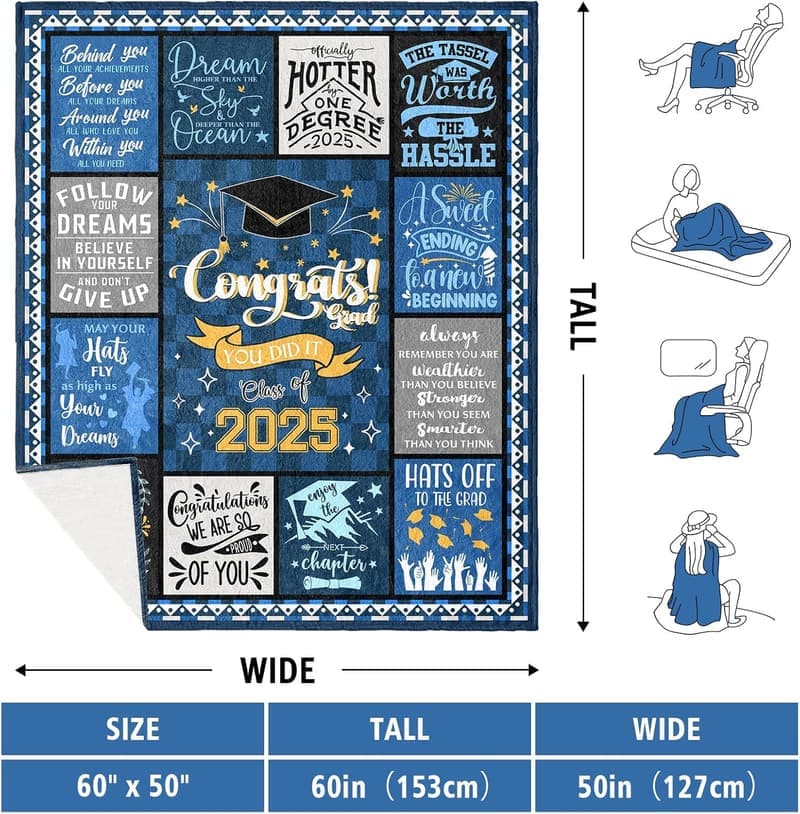 2025 Graduation Blanket Gift for Men, 60