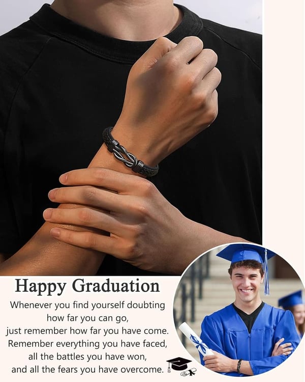 Men's Leather Bracelet - Perfect Birthday or Father's Day Gift