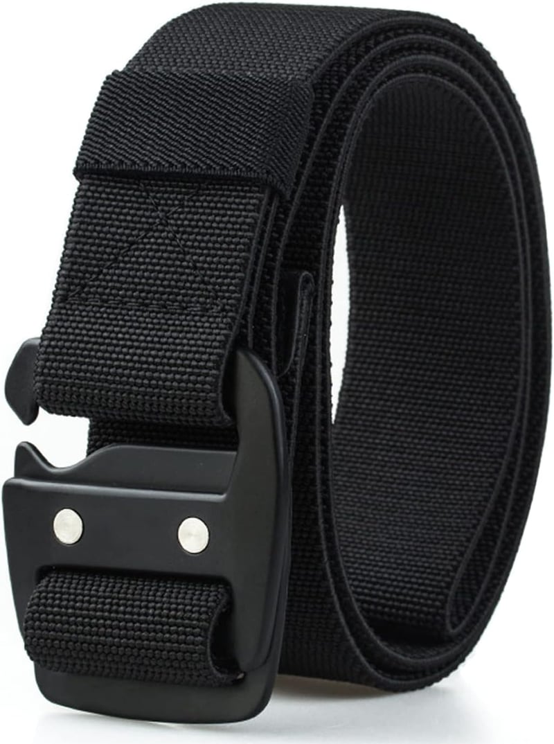 Men's Tactical Elastic Duty Belt with Metal Buckle