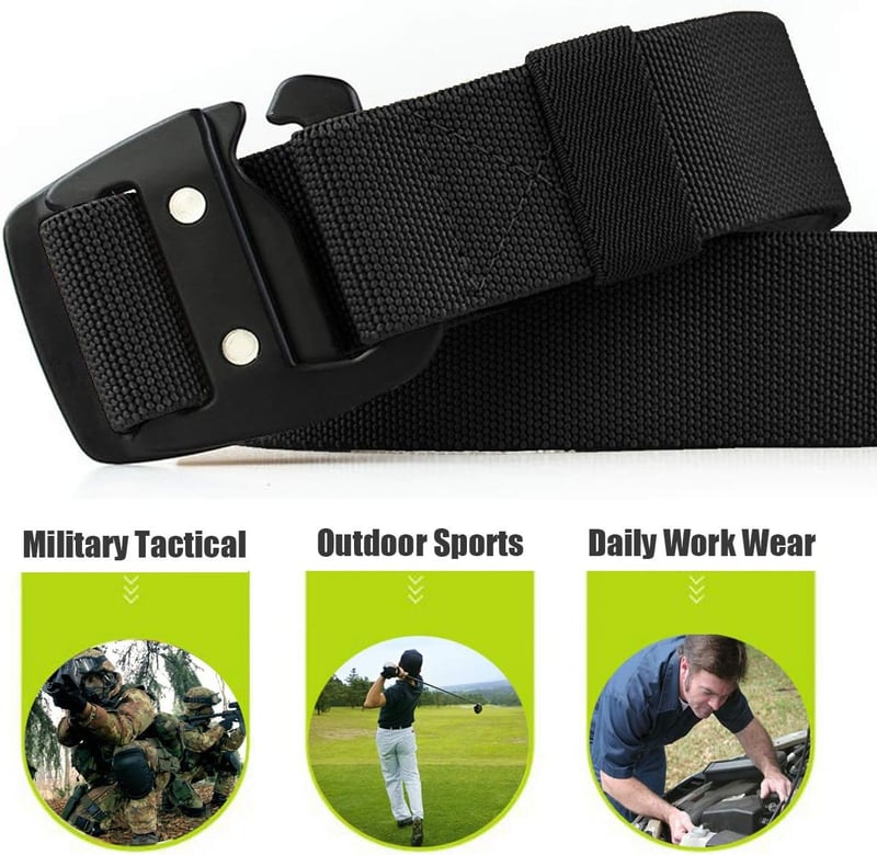 Men's Tactical Elastic Duty Belt with Metal Buckle