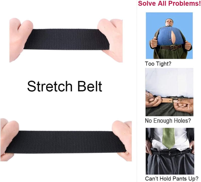 Men's Tactical Elastic Duty Belt with Metal Buckle