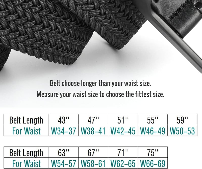 Plus Size Men's Elastic Stretch Belt (43'' to 75'')