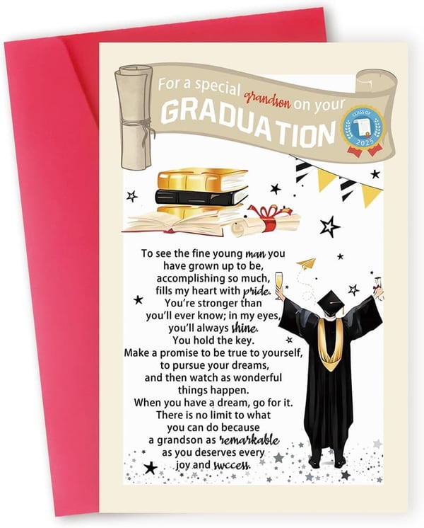 2025 Graduation Card for Grandson - Congratulations Card