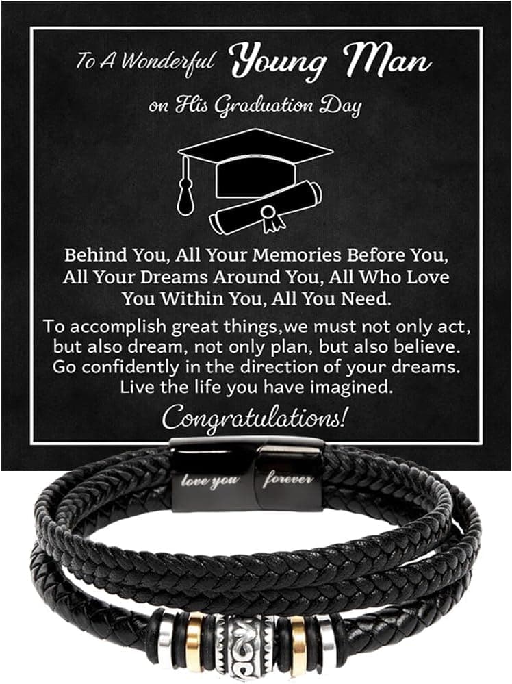 Inspirational Graduation Bracelet Gift for Him