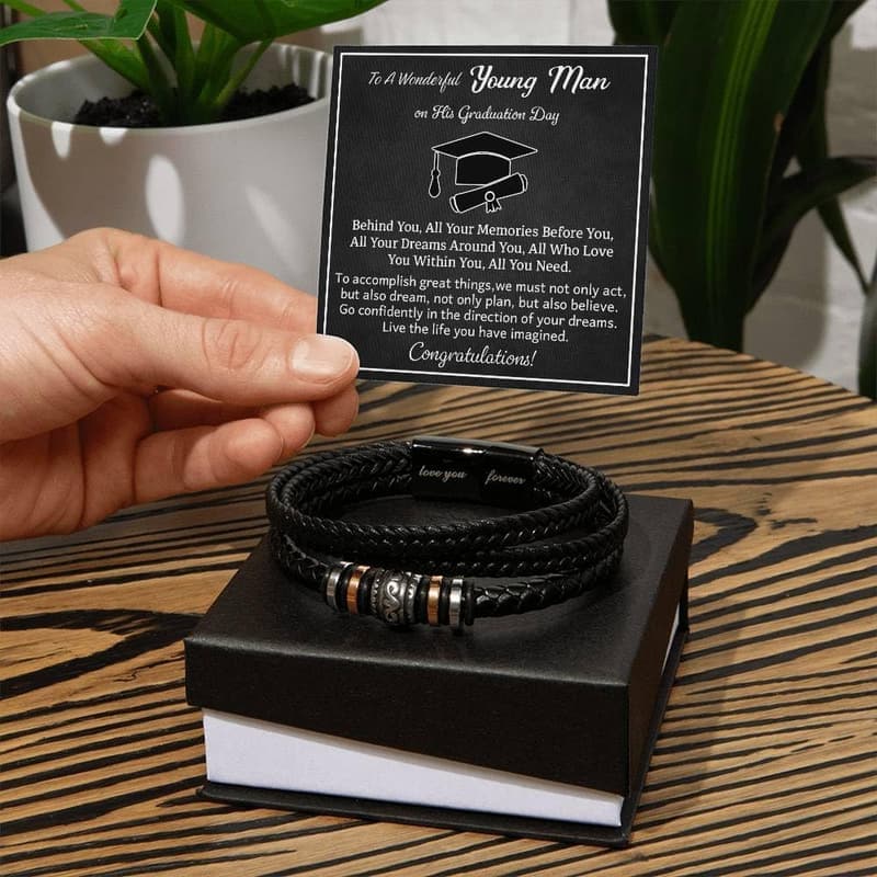 Inspirational Graduation Bracelet Gift for Him