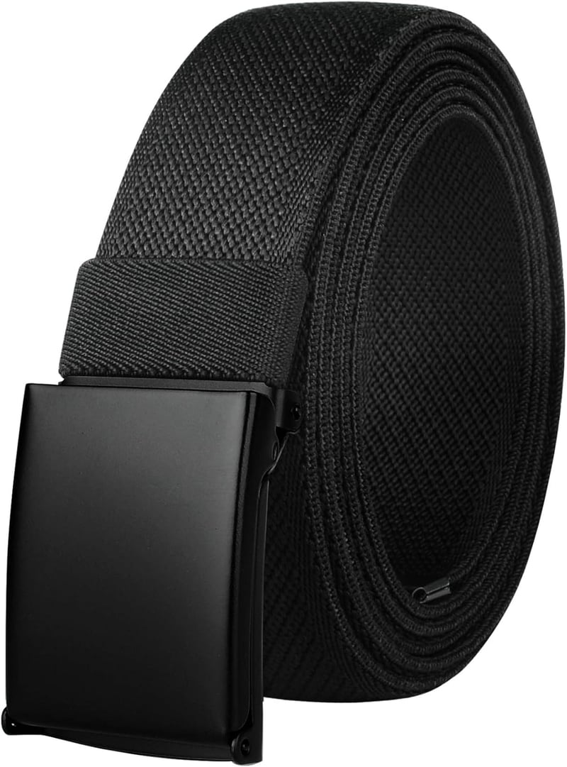 Plus Size Men's Stretch Elastic Web Belt, Black, 39'' to 75''