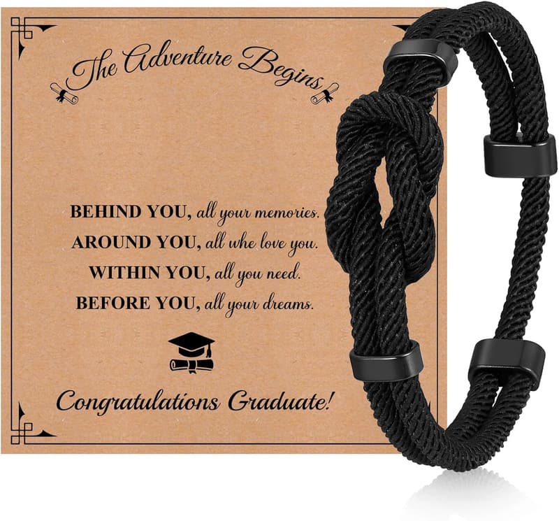 Infinity Knot Bracelet for Men - Braided Cord Gift for Him