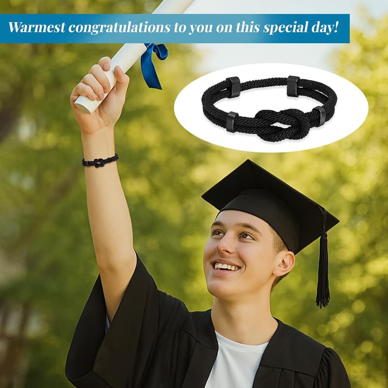 Infinity Knot Bracelet for Men - Braided Cord Gift for Him