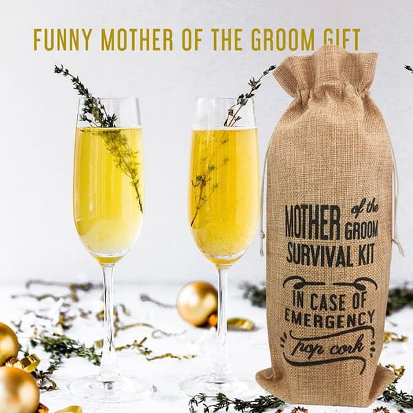 Mother of the Groom Gift - Funny Survival Kit Wine Bag
