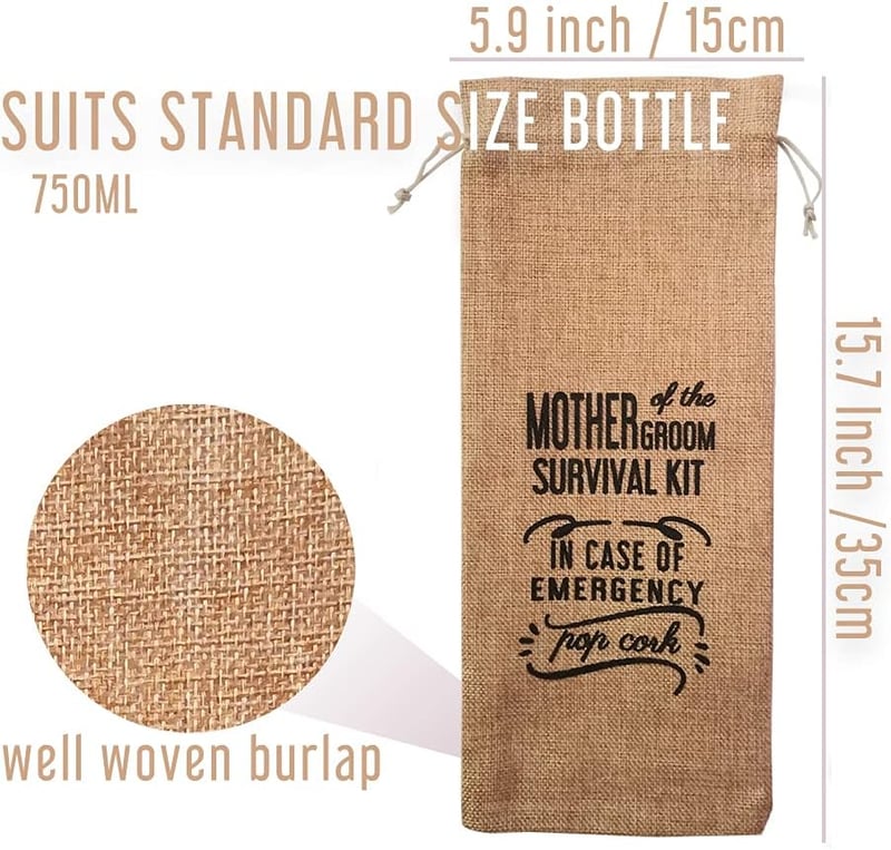 Mother of the Groom Gift - Funny Survival Kit Wine Bag