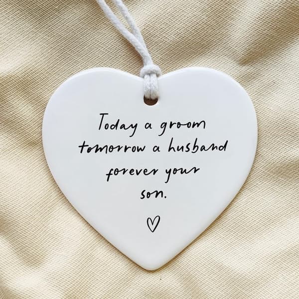 Wedding Gift for Mother of the Groom - Ceramic Heart Keepsake