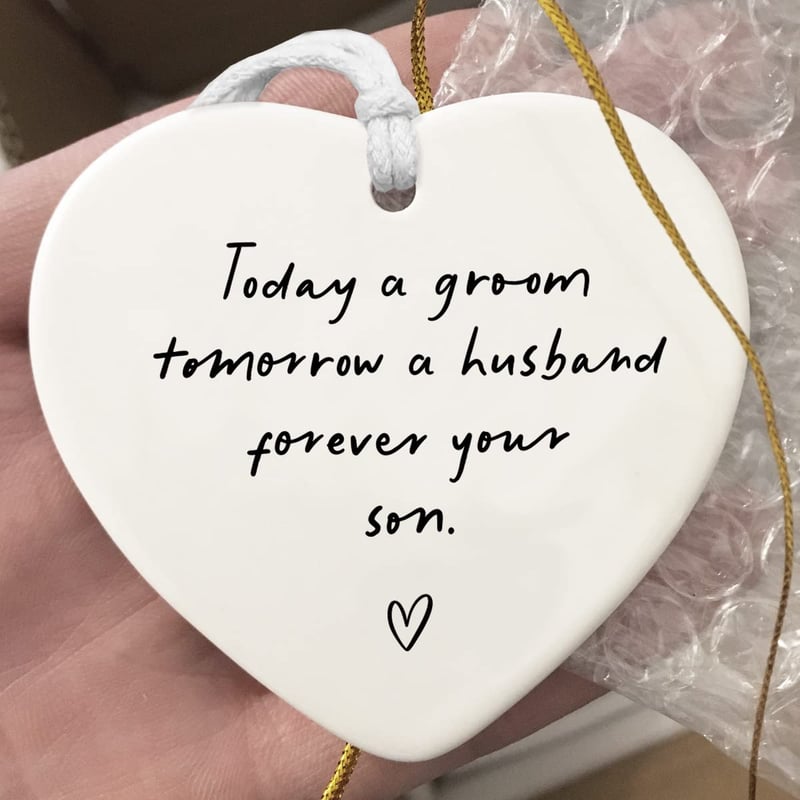 Wedding Gift for Mother of the Groom - Ceramic Heart Keepsake
