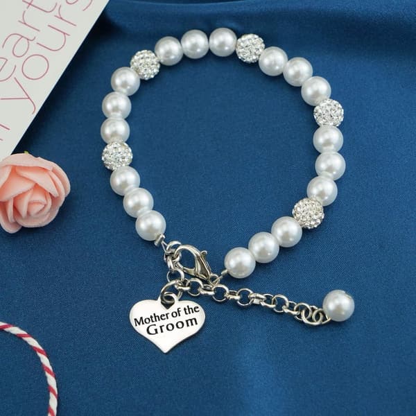 Mother of the Groom Pearl Bracelet for Wedding Gift