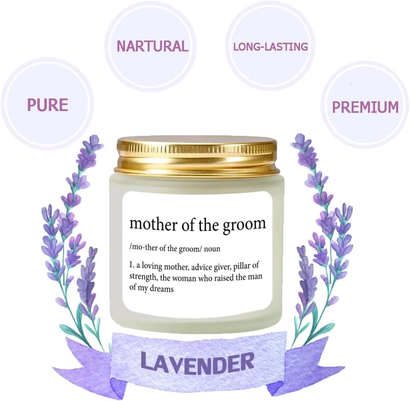 Wedding Gift for Mother of Groom - Lavender Scented Candle 4oz