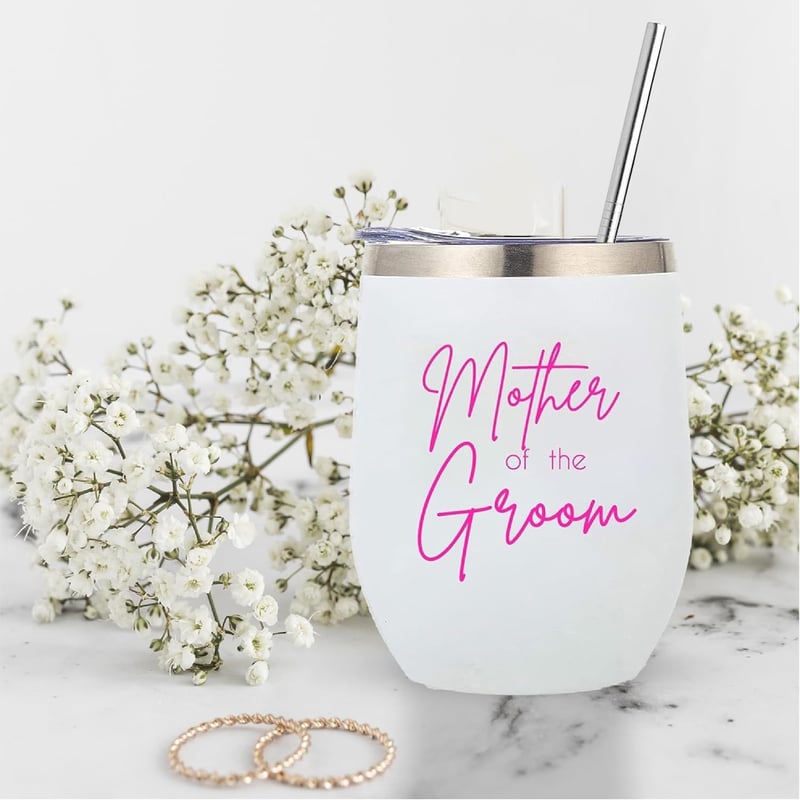 Mother of the Groom Stainless Steel Wine Tumbler with Lid