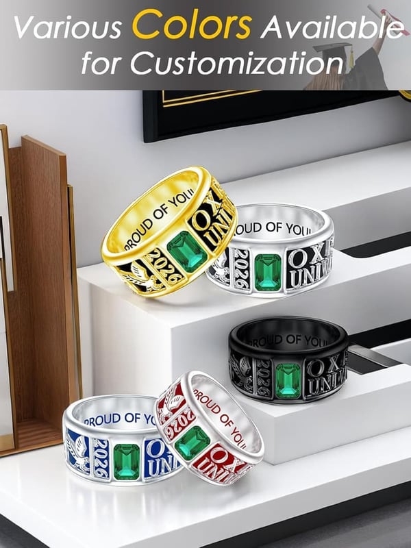 Personalized Sterling Silver Class Ring for Graduates 2025