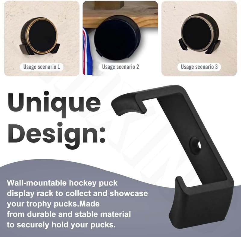Hockey Puck Wall Display Rack - 4 Pack Wall-Mount Holder