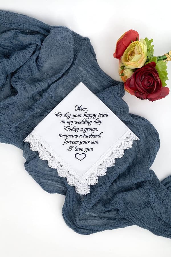 Mother of the Groom Embroidered Handkerchief Keepsake