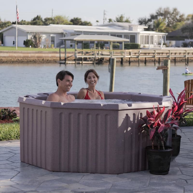 5-Person Plug-and-Play Hot Tub with LED Lights and Cover
