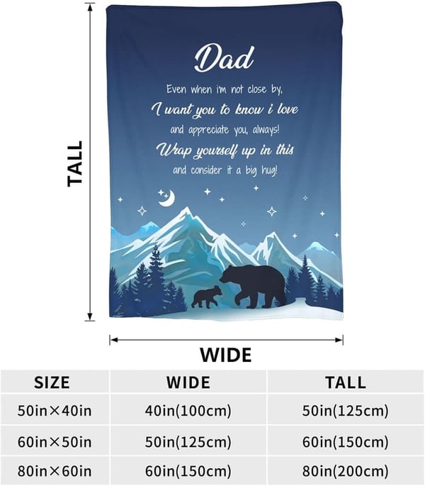 Father's Day Throw Blanket, Soft Anti-Pilling Fleece for Dad