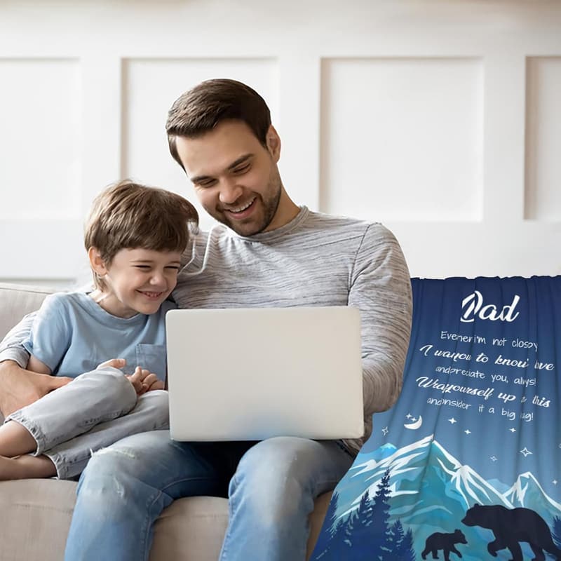 Father's Day Throw Blanket, Soft Anti-Pilling Fleece for Dad
