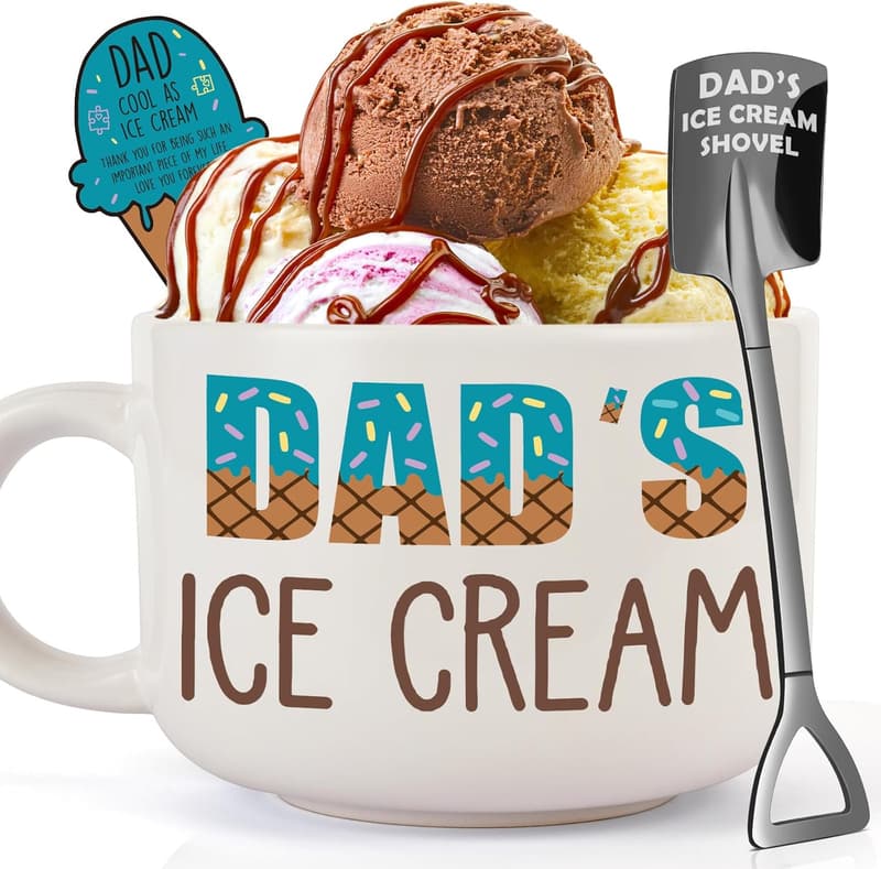 Funny Dad's Ice Cream Bowl Set - Perfect Father's Day Gift