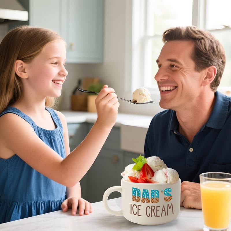 Funny Dad's Ice Cream Bowl Set - Perfect Father's Day Gift