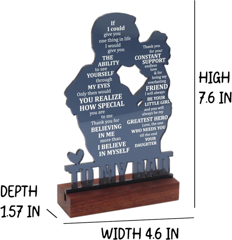 Sentimental Desk Plaque Gift for Dad from Daughter