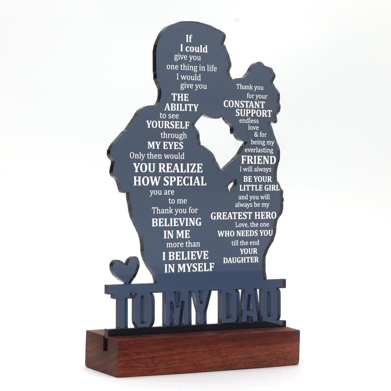 Sentimental Desk Plaque Gift for Dad from Daughter
