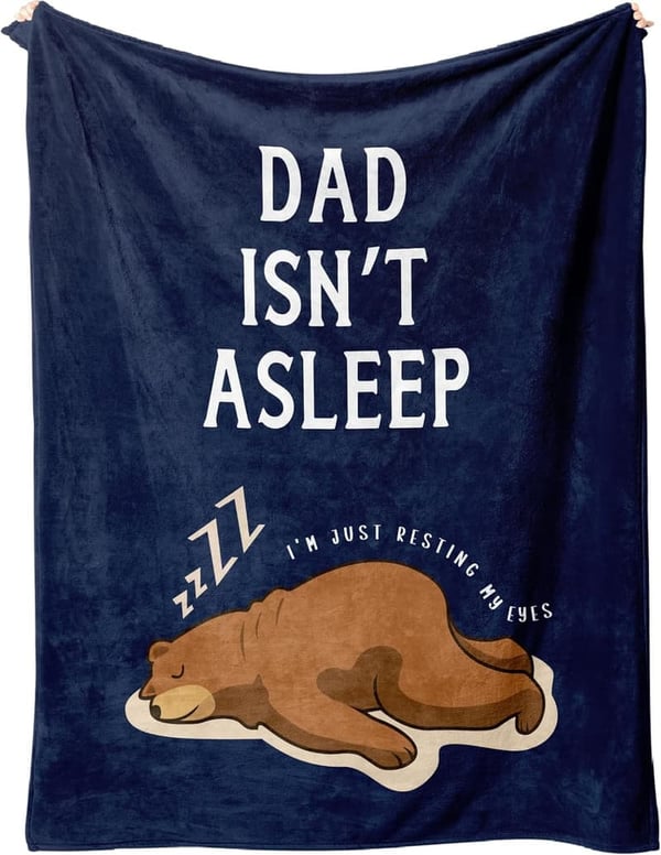 Birthday Gift for Dad - Blue Flannel Throw Blanket 50
