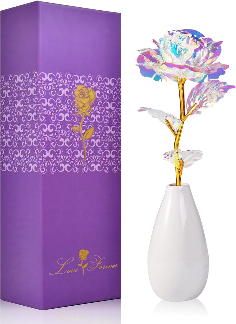 Artificial Rose Flowers with Vase - Perfect for Mother's Day Gifts