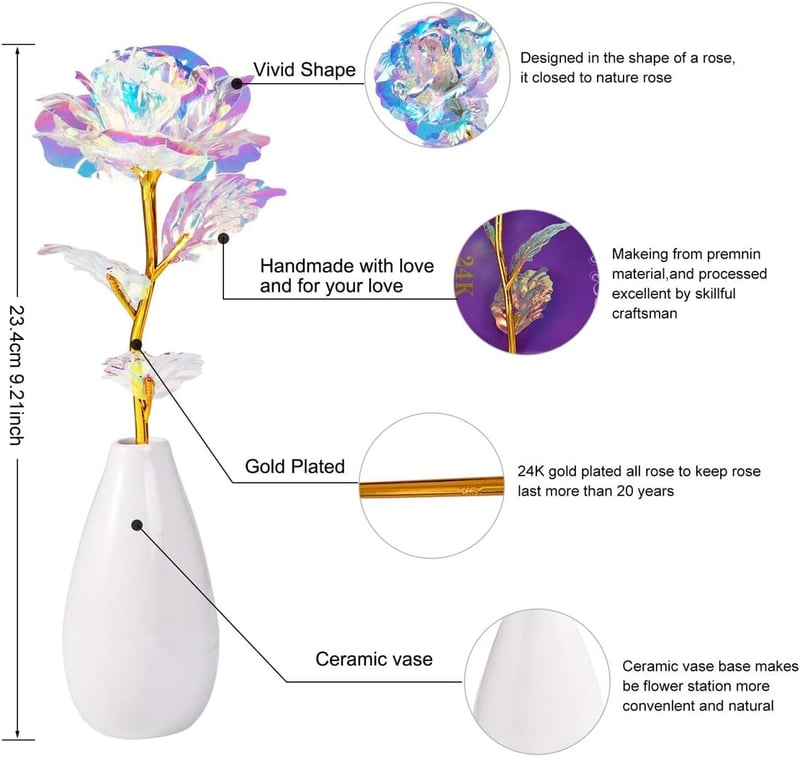 Artificial Rose Flowers with Vase - Perfect for Mother's Day Gifts