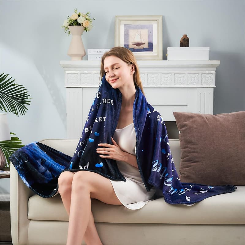 Daughter Gift from Dad: Blue Lion Flannel Throw Blanket 50