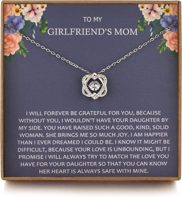 Sterling Silver Interlocking Infinity Heart Necklace for Mom