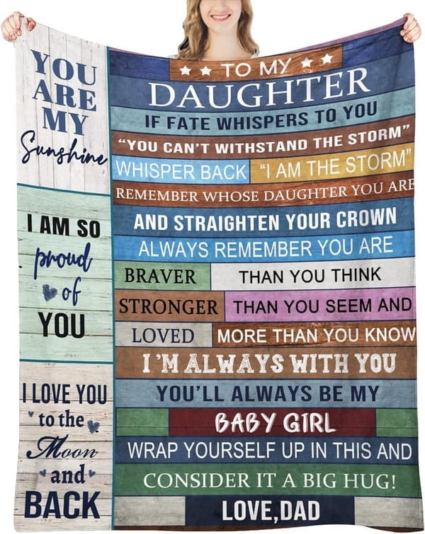 Personalized Blanket for Daughter from Dad, 60