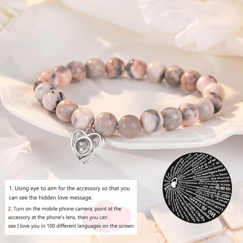 I Love You 100 Language Bracelet for Her - Birthday Gift