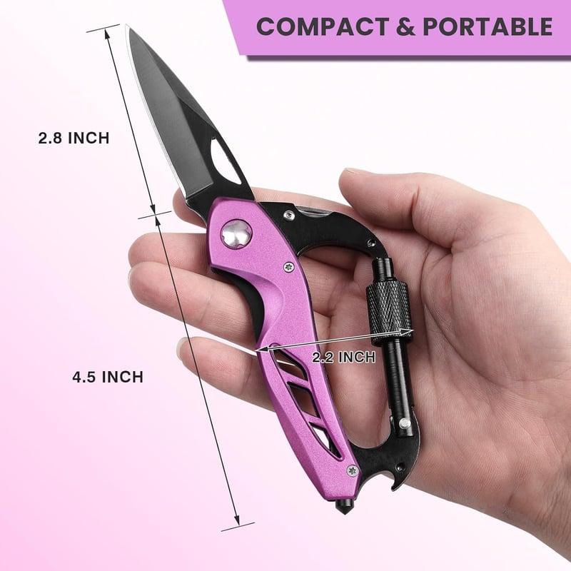 6-in-1 Pink Multitool Carabiner - Perfect Gifts for Mom