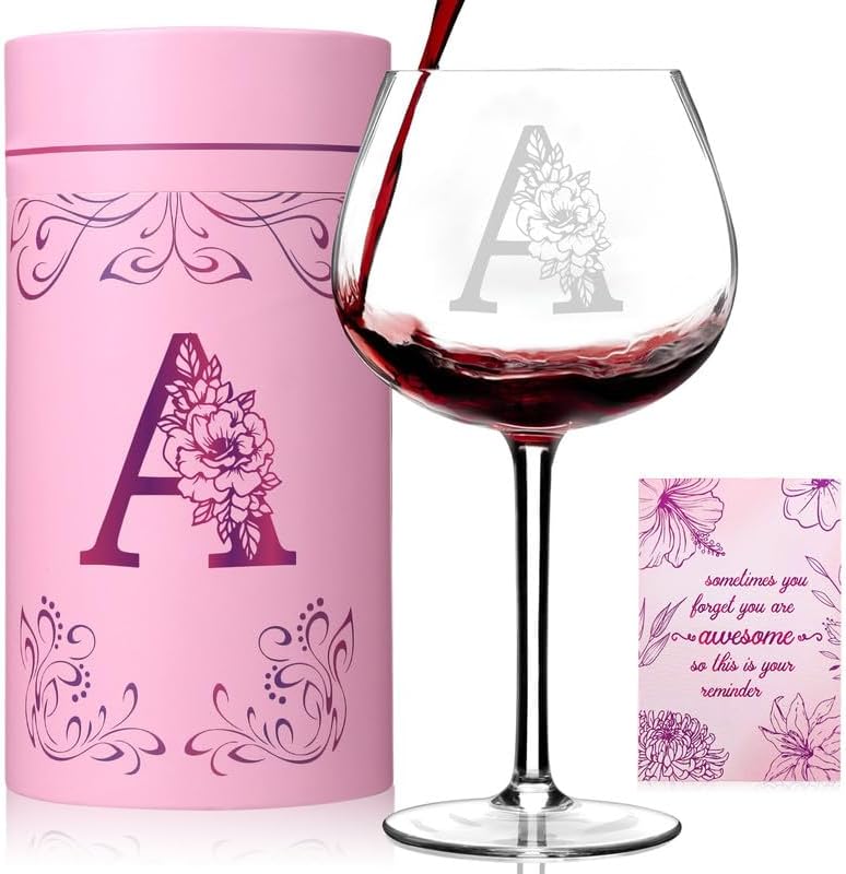 Personalized Monogrammed Wine Glass for Women - 20 oz